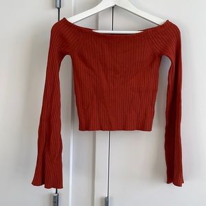 Intermix pumpkin crop top